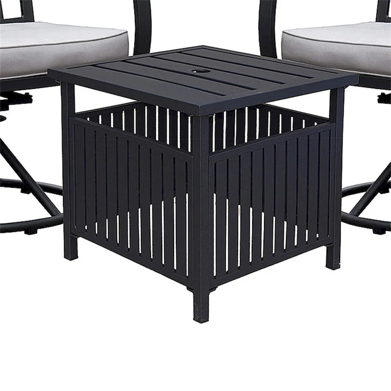 Patio Steel Bistro Leisure Coffee Table with Umbrella Hole