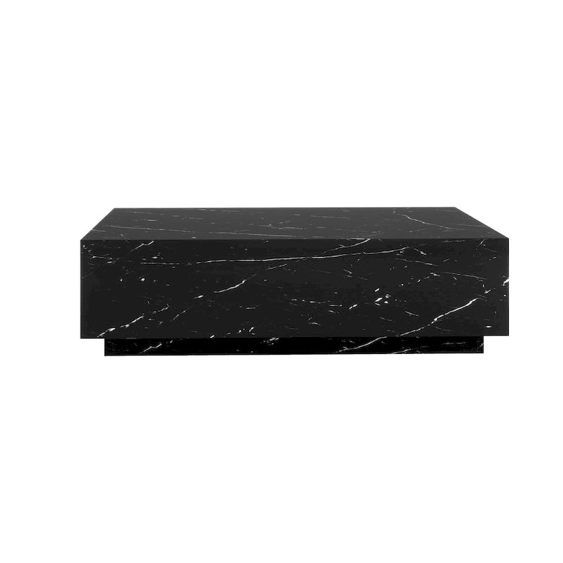 Faux Marble Solid Block Rectangular Coffee Table