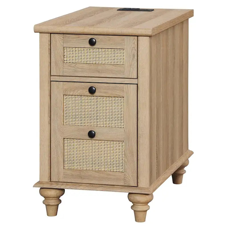 Farmhouse End Table with Charging Station
