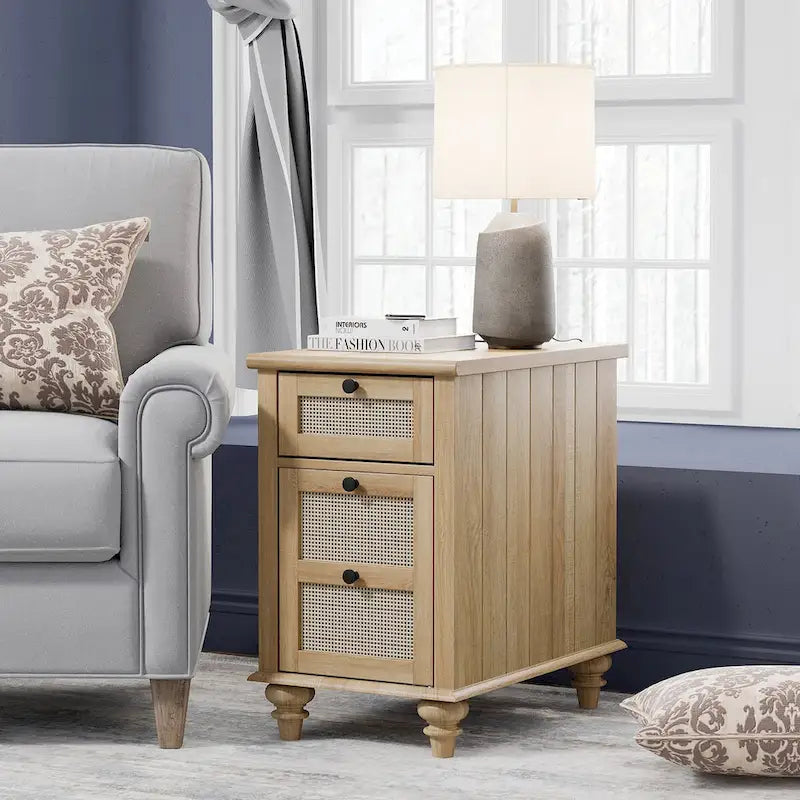 Farmhouse End Table with Charging Station
