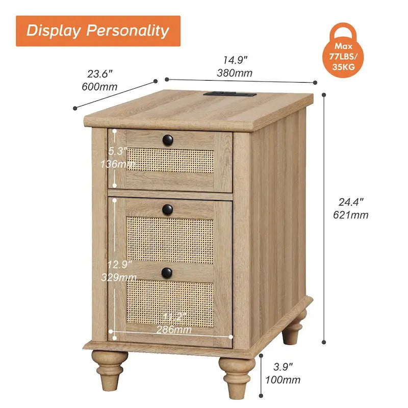 Farmhouse End Table with Charging Station