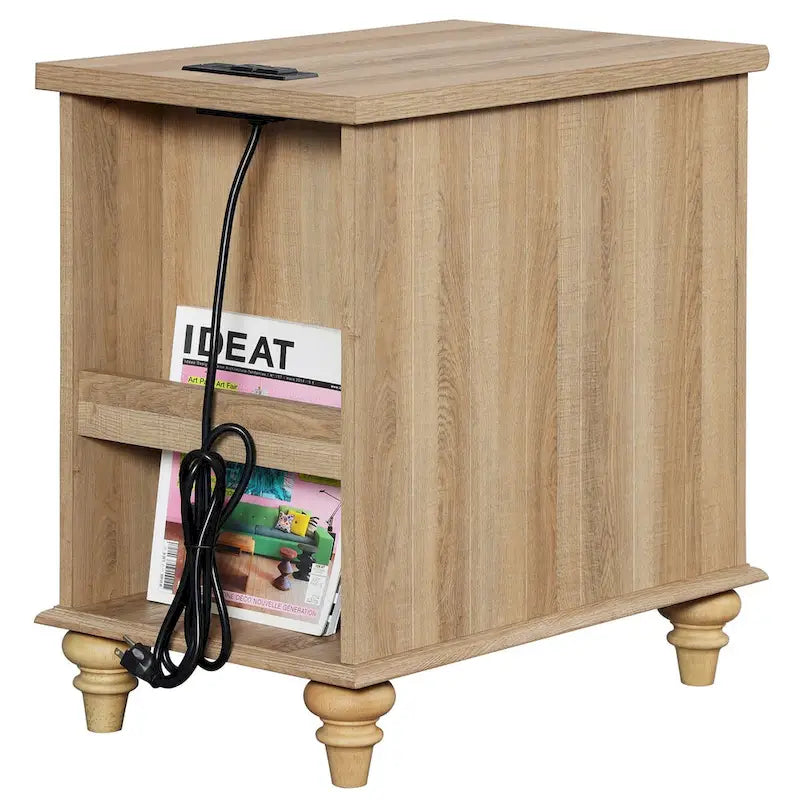 Farmhouse End Table with Charging Station