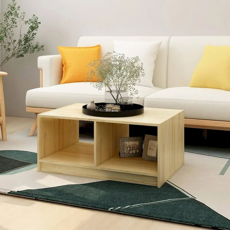 Solid Pinewood Coffee Table - 29.5" x 19.7" x 13.2"