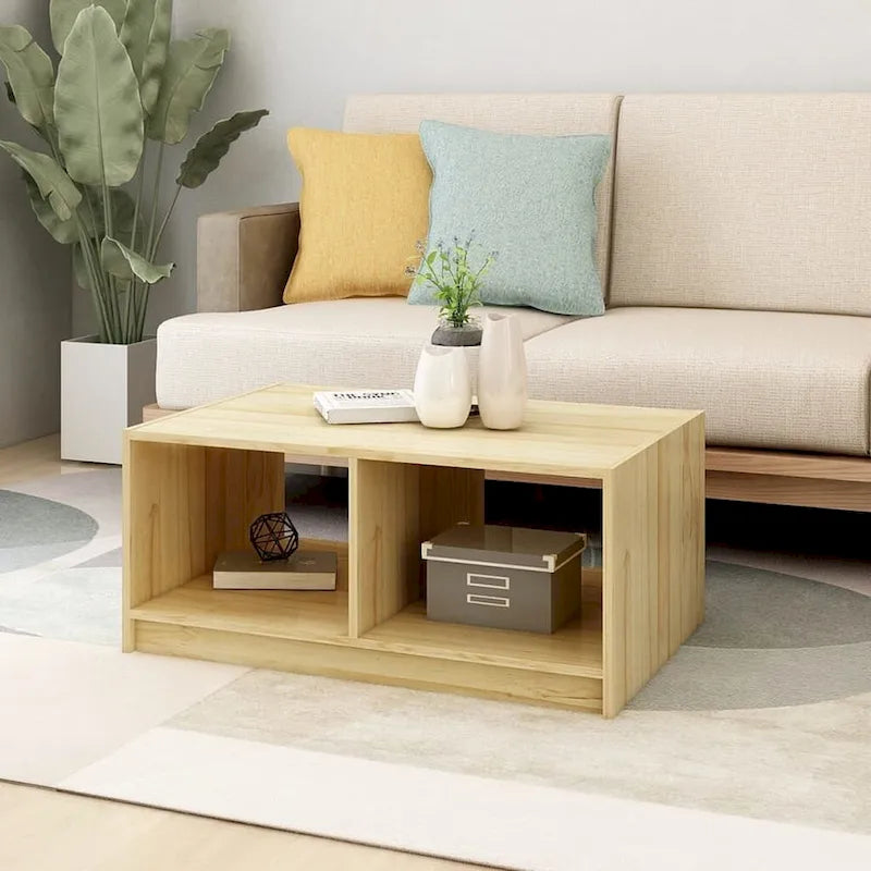 Solid Pinewood Coffee Table - 29.5" x 19.7" x 13.2"