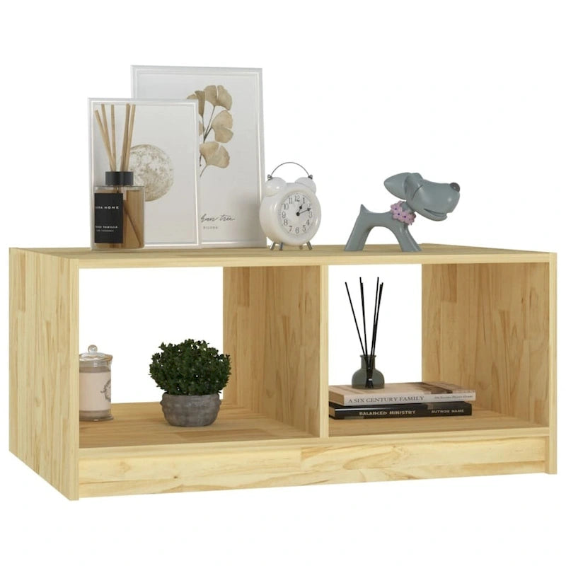 Solid Pinewood Coffee Table - 29.5" x 19.7" x 13.2"