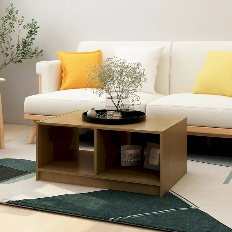 Solid Pinewood Coffee Table - 29.5" x 19.7" x 13.2"