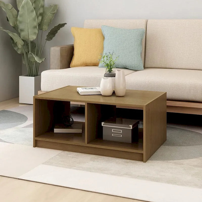 Solid Pinewood Coffee Table - 29.5" x 19.7" x 13.2"