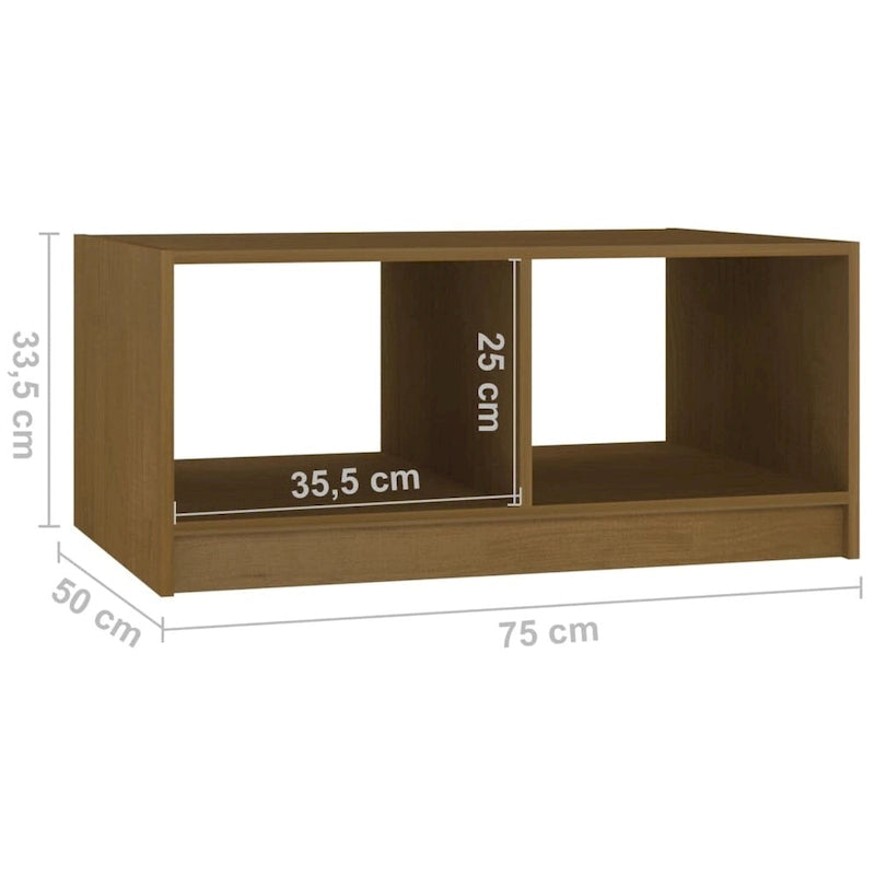 Solid Pinewood Coffee Table - 29.5" x 19.7" x 13.2"