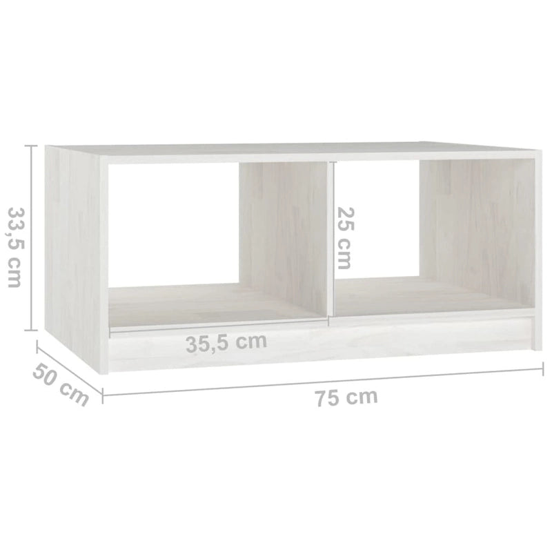 Solid Pinewood Coffee Table - 29.5" x 19.7" x 13.2"