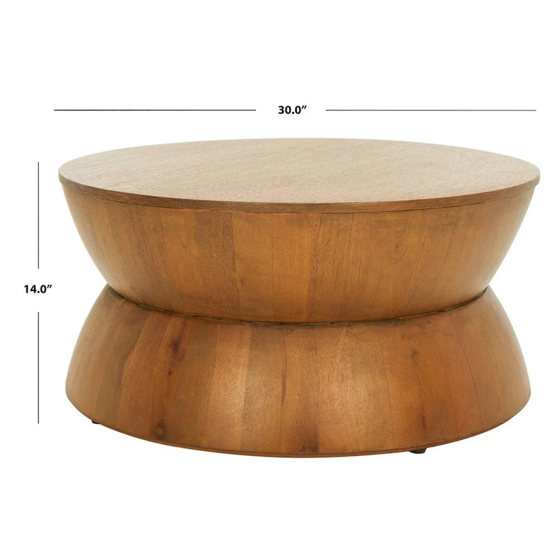 Modern Contemporary Round Coffee Table - 30W x 30L x 14H