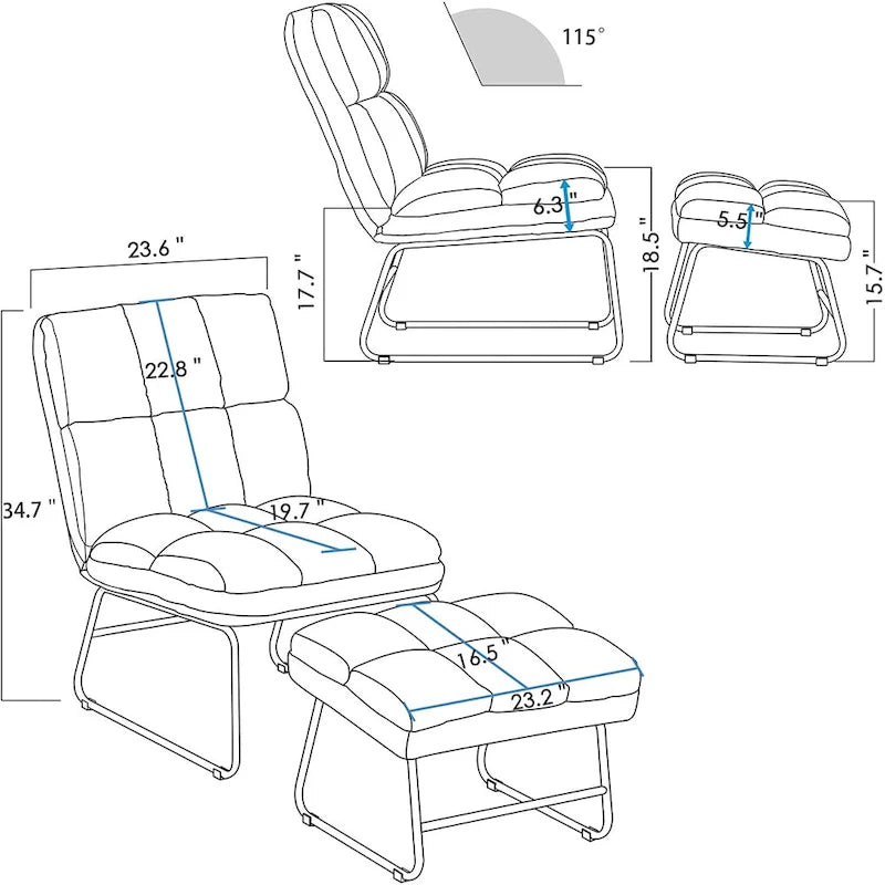 Accent Chair with Ottoman - Lounge Chair