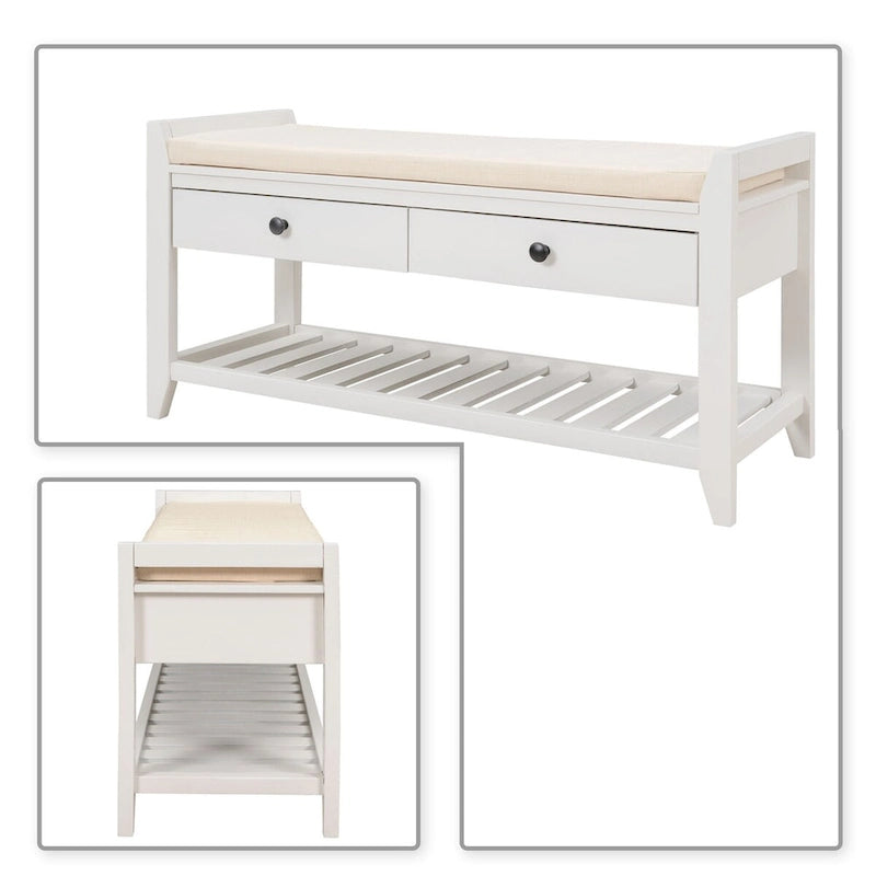 Vintage French Style Wooden Storage Bench, for Indoor Use