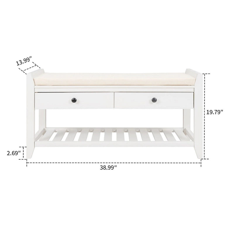 Vintage French Style Wooden Storage Bench, for Indoor Use