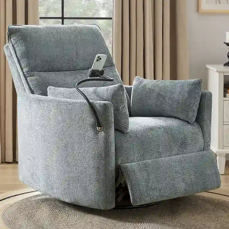 Power Rocking Swivel Nursery Recliner with USB Ports