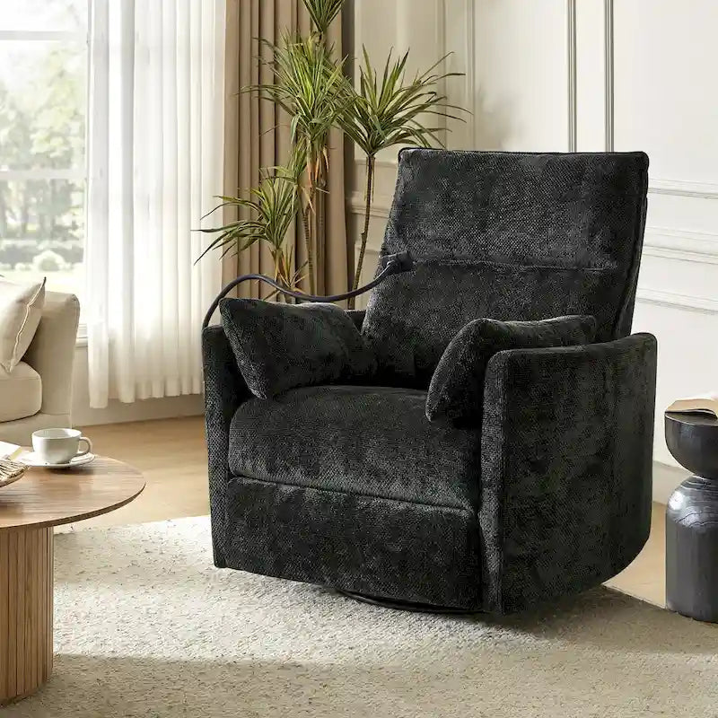 Power Rocking Swivel Nursery Recliner with USB Ports