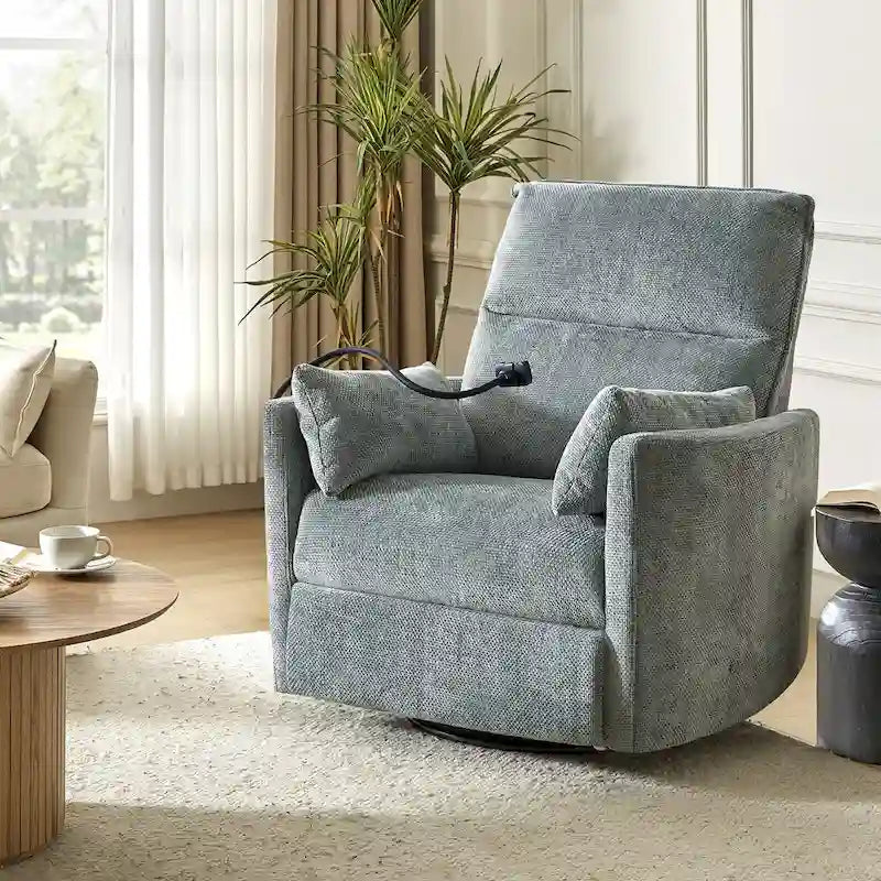Power Rocking Swivel Nursery Recliner with USB Ports