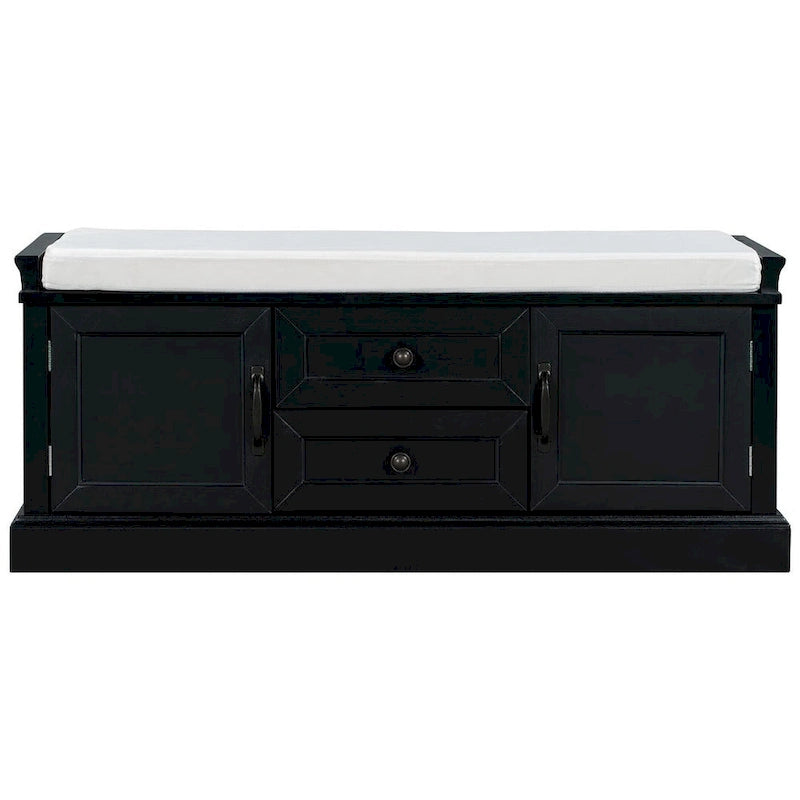 Storage Bench Shoe Bench with Removable Cushion for Living Room