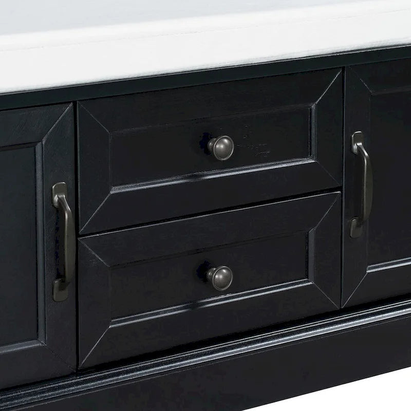 Storage Bench Shoe Bench with Removable Cushion for Living Room