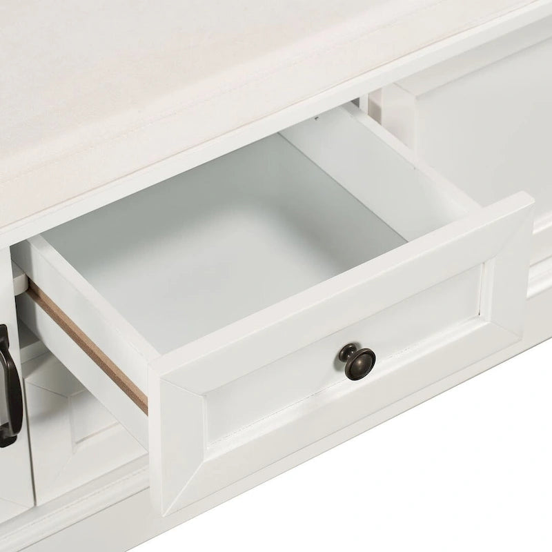 Storage Bench Shoe Bench with Removable Cushion for Living Room