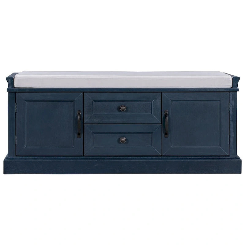 Storage Bench Shoe Bench with Removable Cushion for Living Room