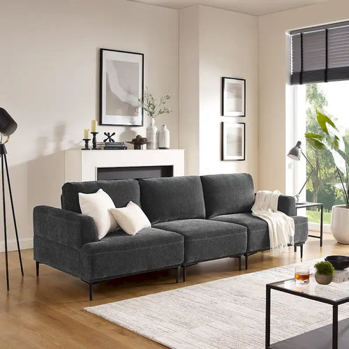100.7" Wide Upholstered Sofa with Sliding Backrest