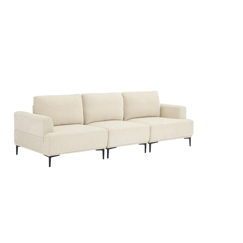 100.7" Wide Upholstered Sofa with Sliding Backrest