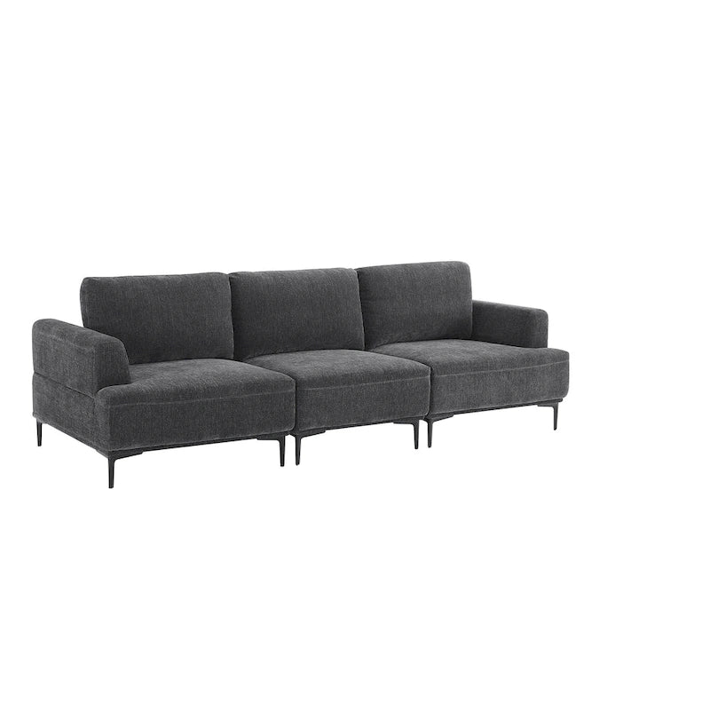 100.7" Wide Upholstered Sofa with Sliding Backrest