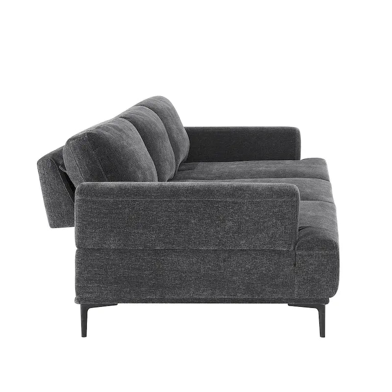 100.7" Wide Upholstered Sofa with Sliding Backrest