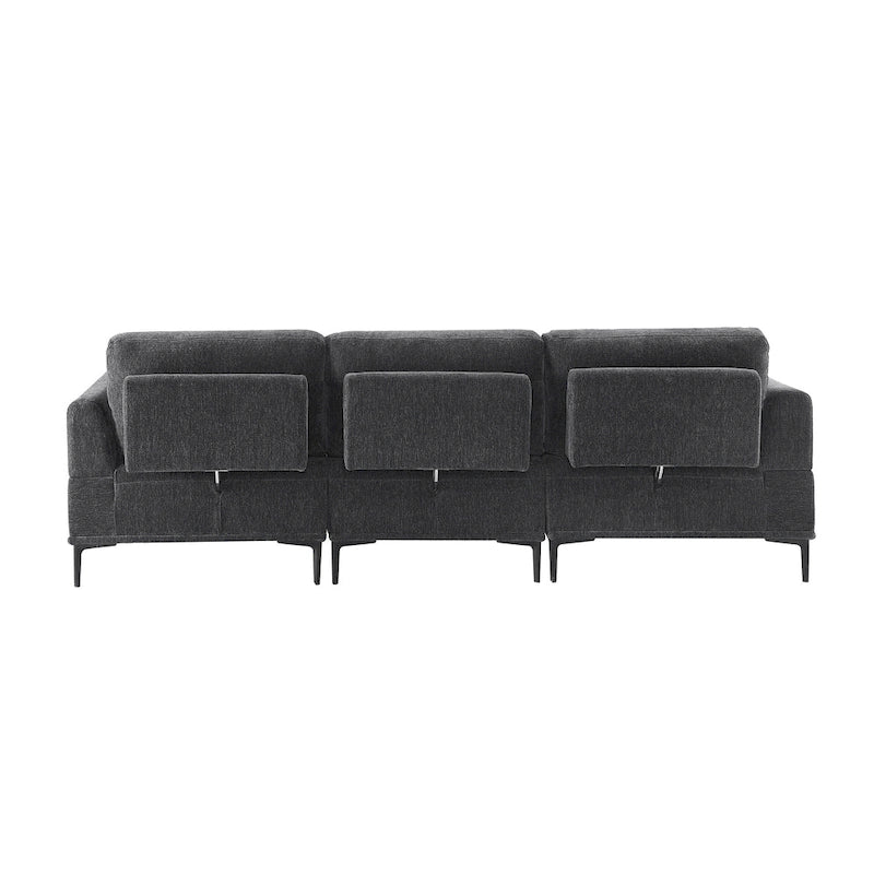 100.7" Wide Upholstered Sofa with Sliding Backrest
