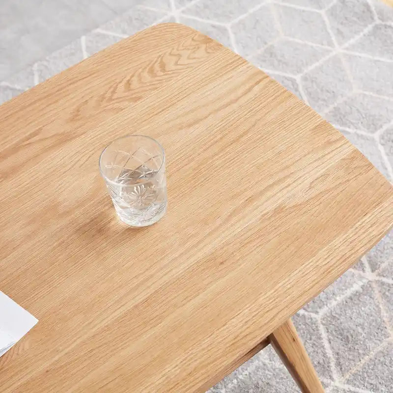 Solid Wood Coffee Table with Storage Shelf
