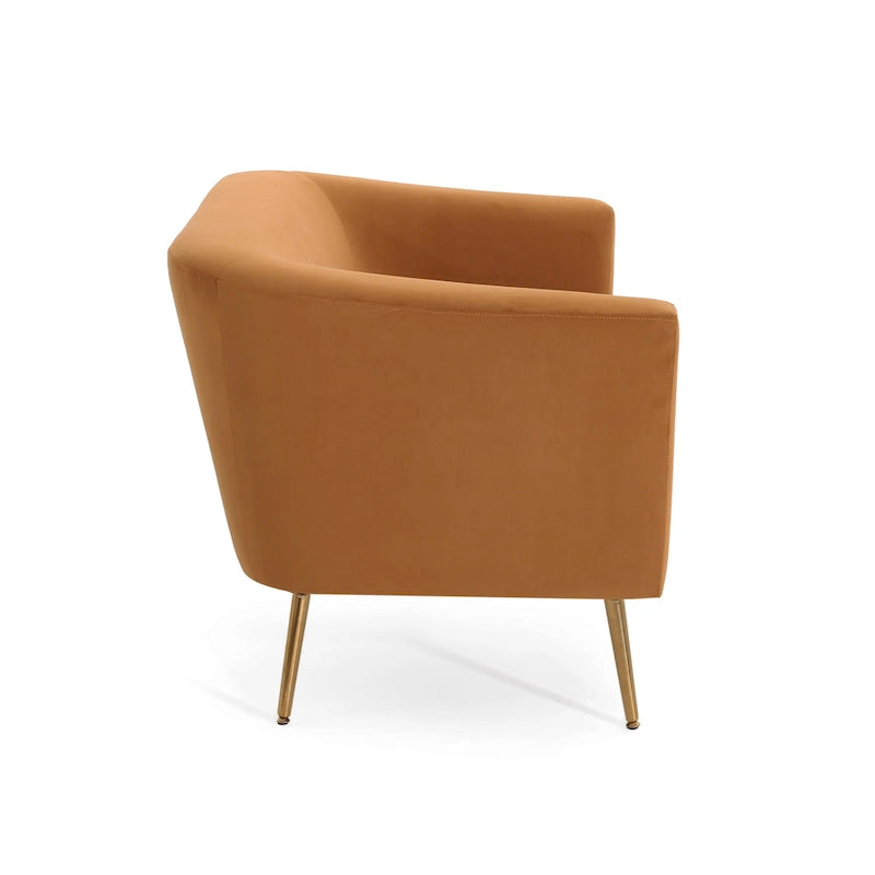 Textured Fabric Loveseat with Gold Legs