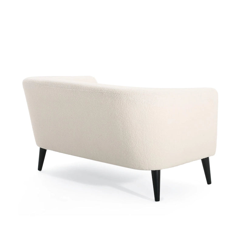 Textured Fabric Loveseat with Gold Legs