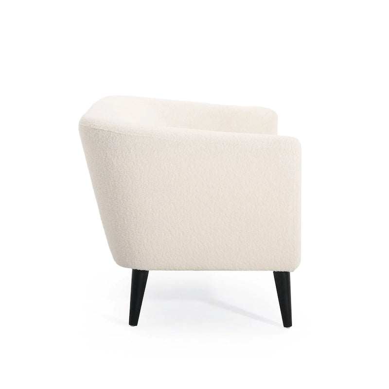 Textured Fabric Loveseat with Gold Legs