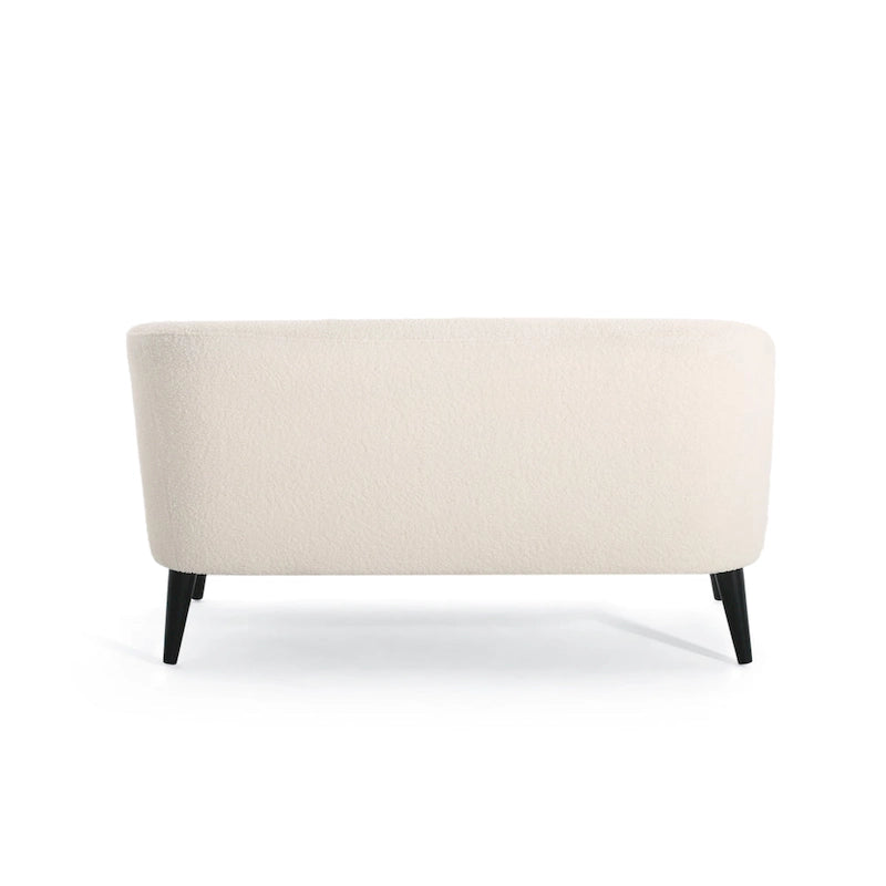 Textured Fabric Loveseat with Gold Legs