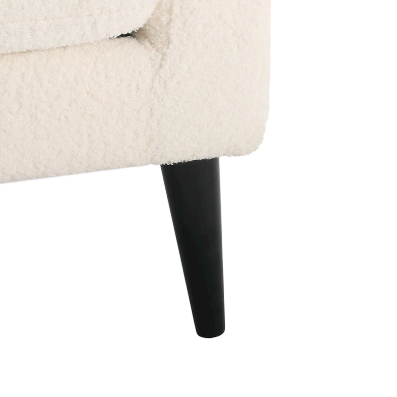Textured Fabric Loveseat with Gold Legs