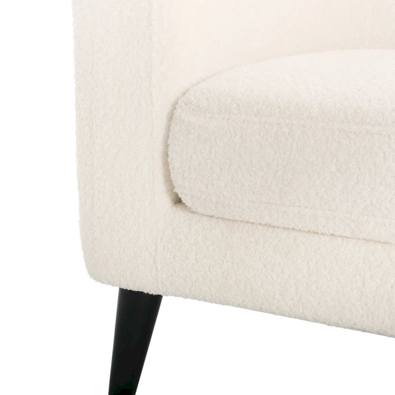 Textured Fabric Loveseat with Gold Legs