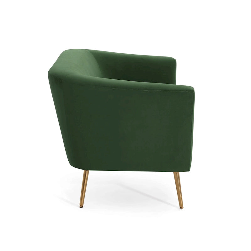 Textured Fabric Loveseat with Gold Legs