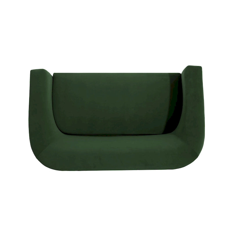 Textured Fabric Loveseat with Gold Legs