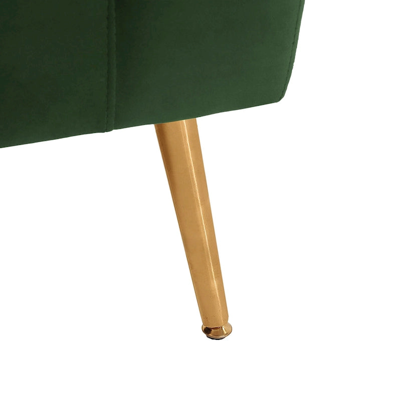 Textured Fabric Loveseat with Gold Legs