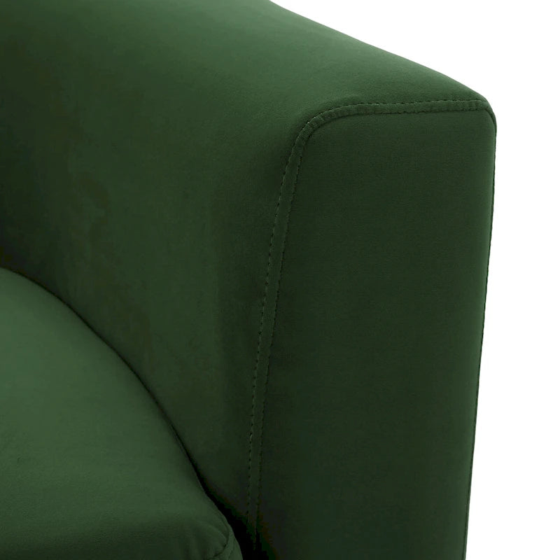 Textured Fabric Loveseat with Gold Legs