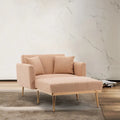 Chaise Lounge Chair Indoor, 2 in 1 Velvet Convertible Sleeper Chair with Ottoman