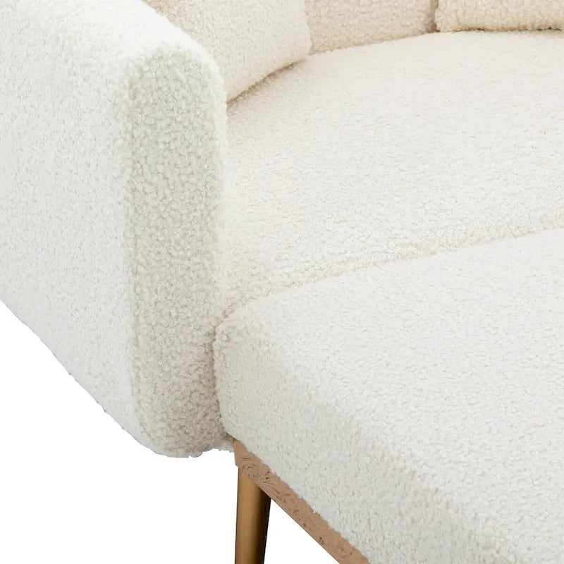 Chaise Lounge Chair Indoor, 2 in 1 Velvet Convertible Sleeper Chair with Ottoman
