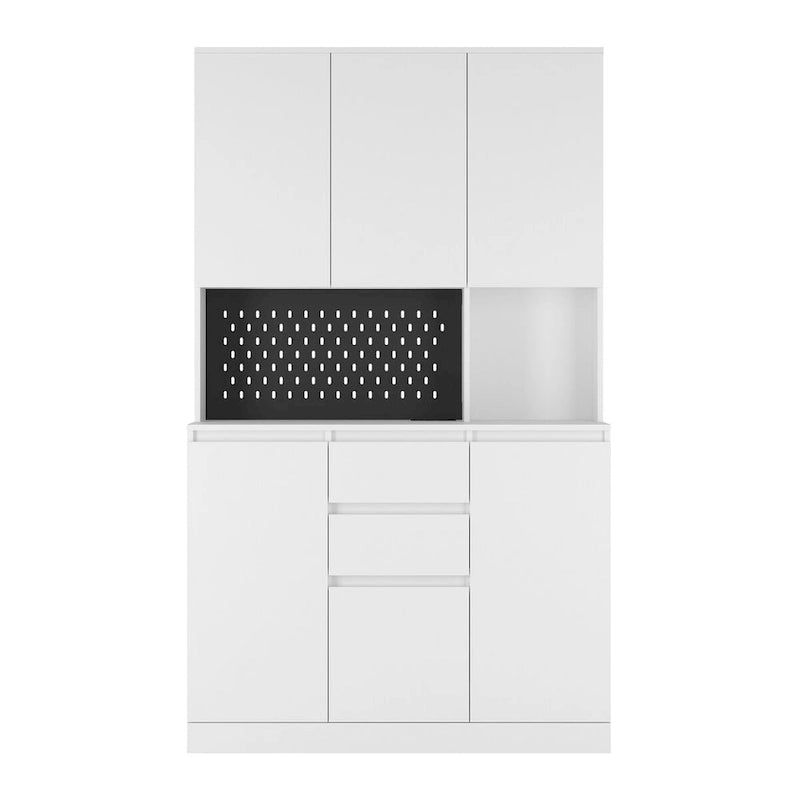 Freestanding Kitchen Storage Cabinet with Hutch