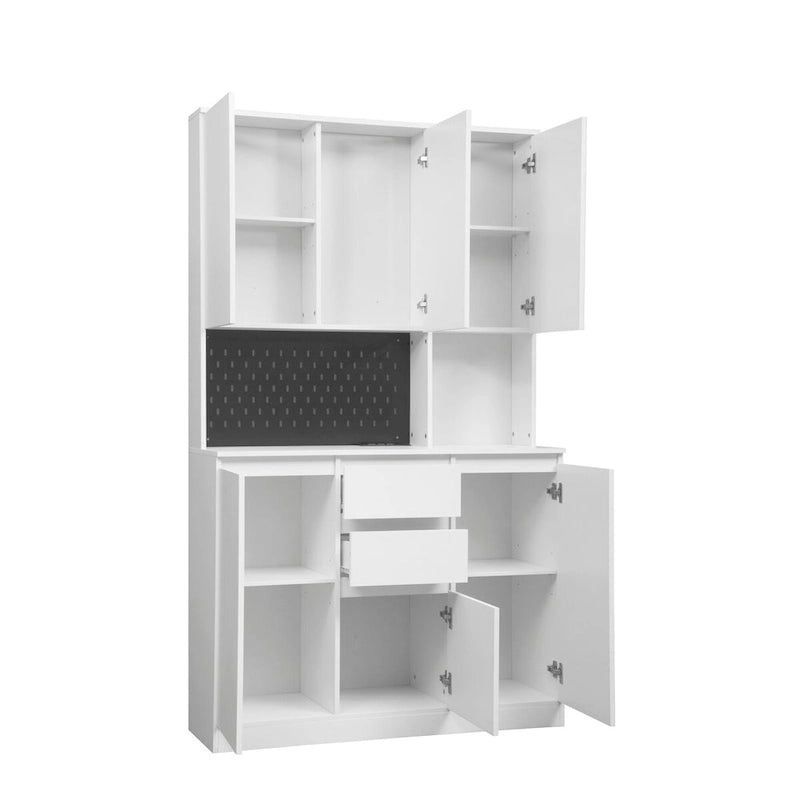 Freestanding Kitchen Storage Cabinet with Hutch