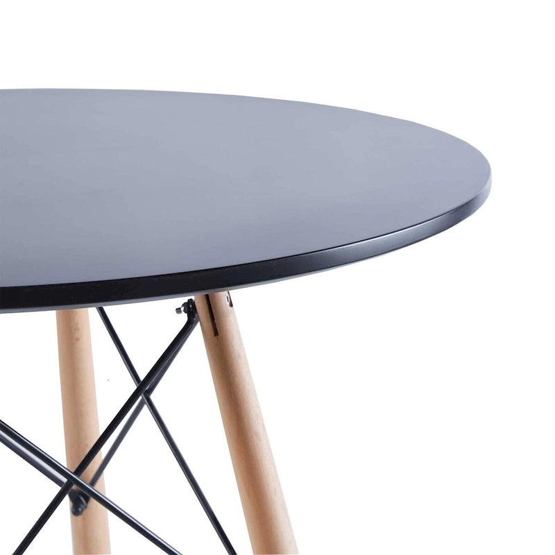 31.5" White Round Mid-Century Dining Table for 2-4